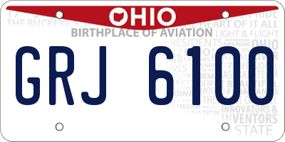 OH license plate GRJ6100