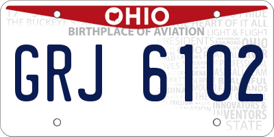 OH license plate GRJ6102