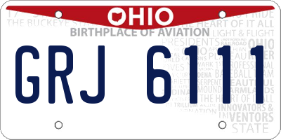 OH license plate GRJ6111