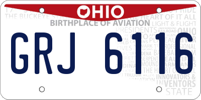 OH license plate GRJ6116