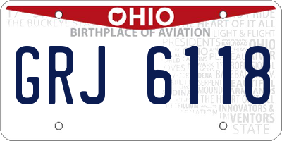 OH license plate GRJ6118