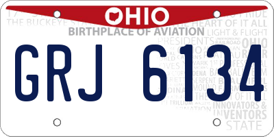 OH license plate GRJ6134