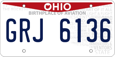 OH license plate GRJ6136