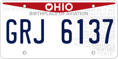 OH license plate GRJ6137