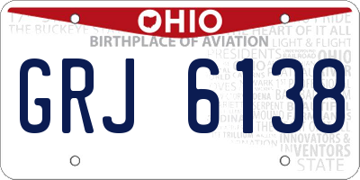 OH license plate GRJ6138