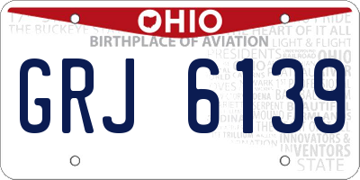 OH license plate GRJ6139