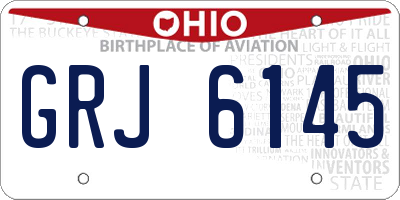 OH license plate GRJ6145