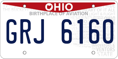OH license plate GRJ6160