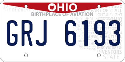 OH license plate GRJ6193