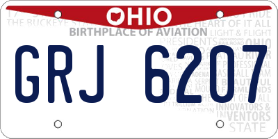 OH license plate GRJ6207