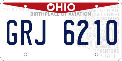 OH license plate GRJ6210