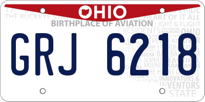OH license plate GRJ6218