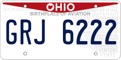 OH license plate GRJ6222