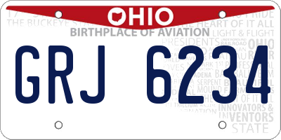 OH license plate GRJ6234