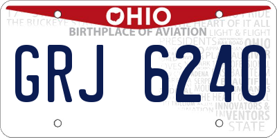 OH license plate GRJ6240