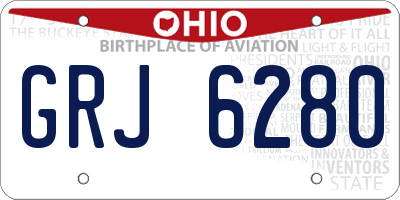 OH license plate GRJ6280