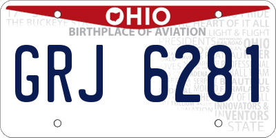 OH license plate GRJ6281