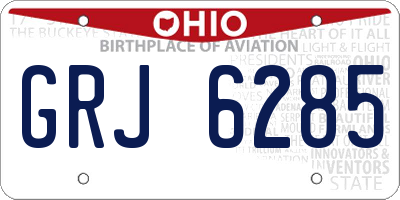 OH license plate GRJ6285