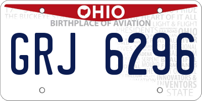 OH license plate GRJ6296