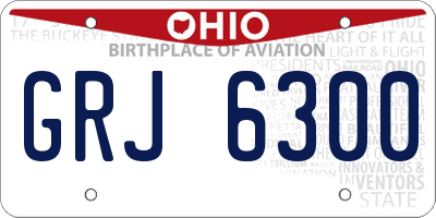 OH license plate GRJ6300