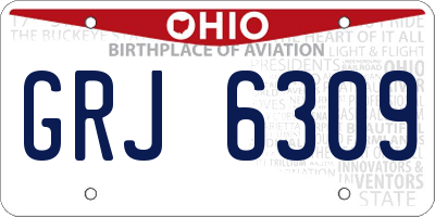 OH license plate GRJ6309