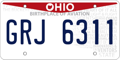 OH license plate GRJ6311