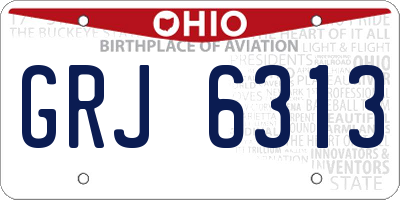 OH license plate GRJ6313
