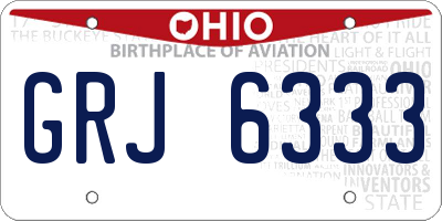 OH license plate GRJ6333