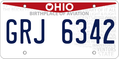 OH license plate GRJ6342