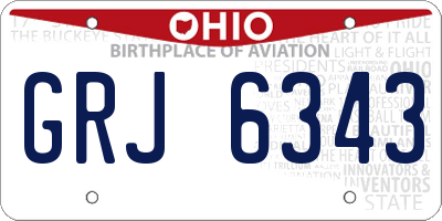 OH license plate GRJ6343