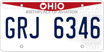 OH license plate GRJ6346