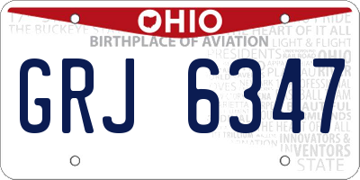 OH license plate GRJ6347