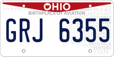 OH license plate GRJ6355