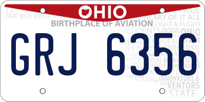OH license plate GRJ6356