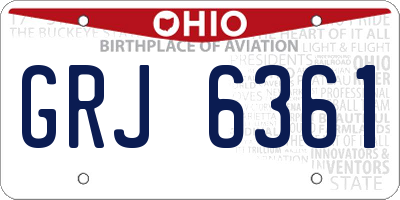 OH license plate GRJ6361