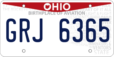 OH license plate GRJ6365