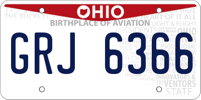 OH license plate GRJ6366