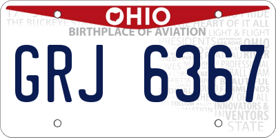 OH license plate GRJ6367