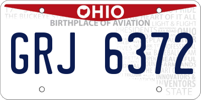 OH license plate GRJ6372