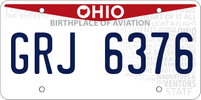 OH license plate GRJ6376