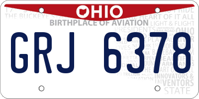 OH license plate GRJ6378