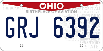 OH license plate GRJ6392