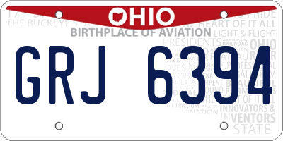OH license plate GRJ6394