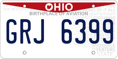 OH license plate GRJ6399