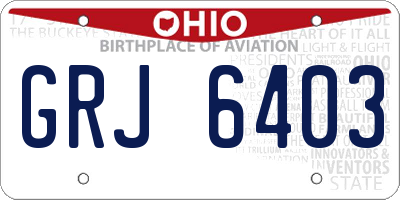OH license plate GRJ6403