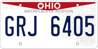 OH license plate GRJ6405