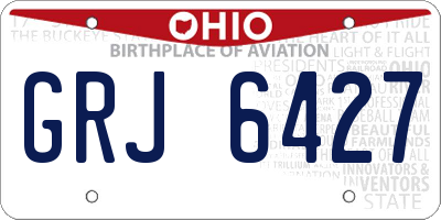 OH license plate GRJ6427