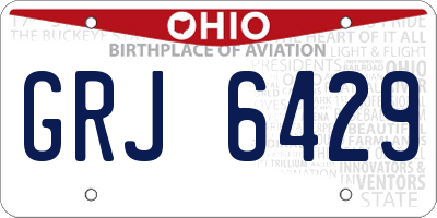 OH license plate GRJ6429