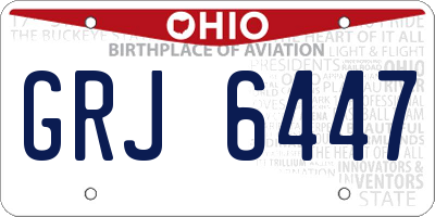 OH license plate GRJ6447