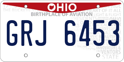 OH license plate GRJ6453